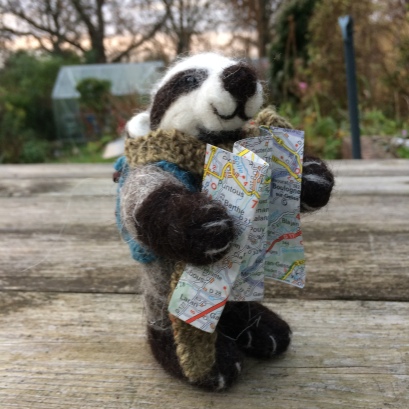 Badger with map